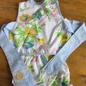 The Beaufort Bonnet Co Floral Side Tie Sunsuit 6-12M